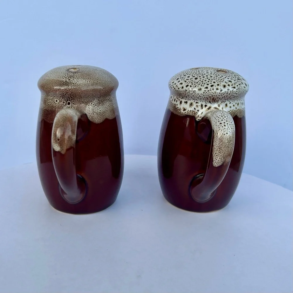 Brown Ceramic Salt and Pepper Shakers Cottage Series